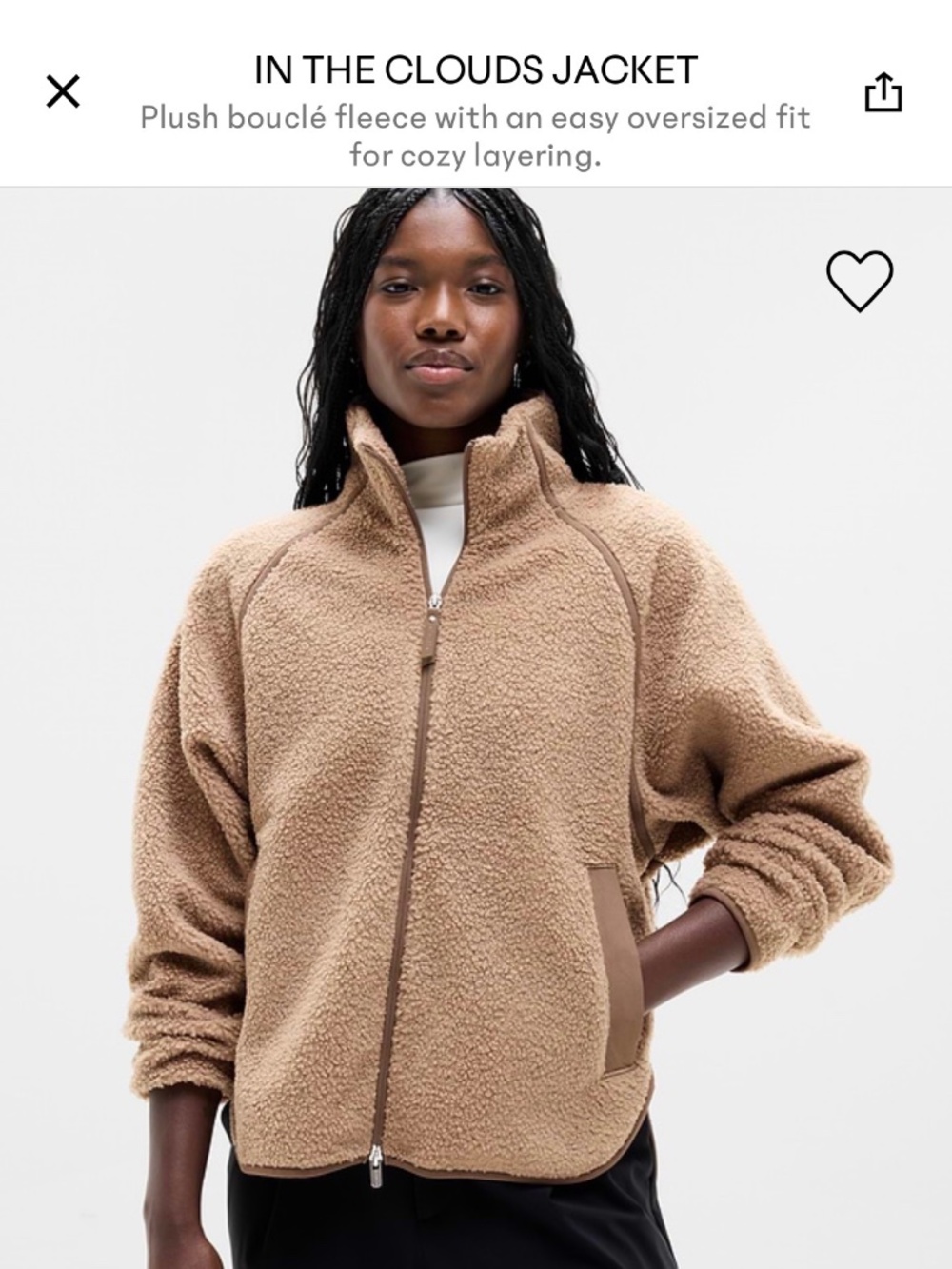 New! Athleta - In the Coulds Jacket (Size Large)
